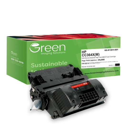 GIS USA Remanufactured High Yield MICR Toner Cartridge for HP CC364X, TROY 02-81301-001