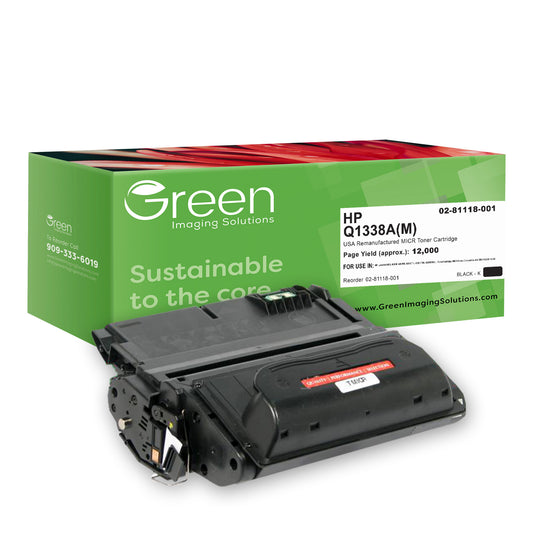 GIS USA Remanufactured MICR Toner Cartridge for HP Q1338A, TROY 02-81118-001