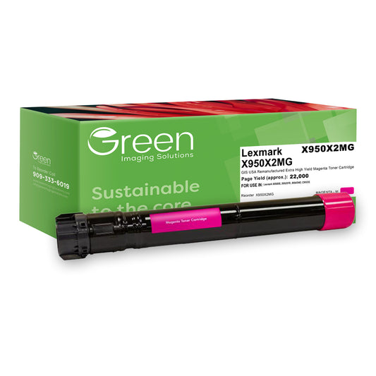 Green Imaging Solutions USA Remanufactured Extra High Yield Magenta Toner Cartridge for Lexmark X950