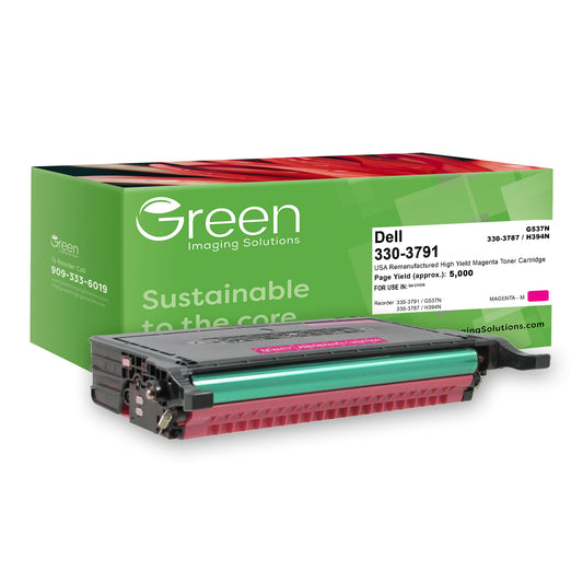 Green Imaging Solutions USA Remanufactured High Yield Magenta Toner Cartridge for Dell 2145