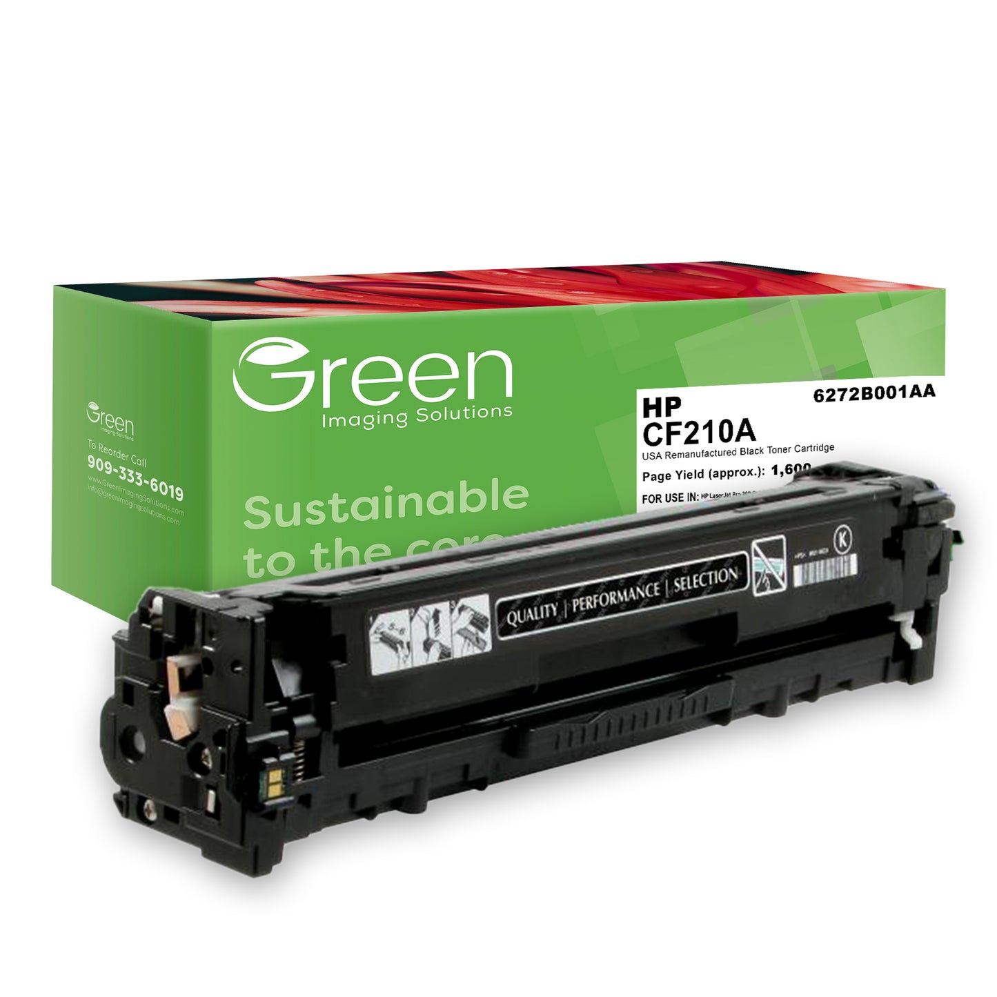 GIS USA Remanufactured Black Toner Cartridge for HP CF210A (HP 131A)