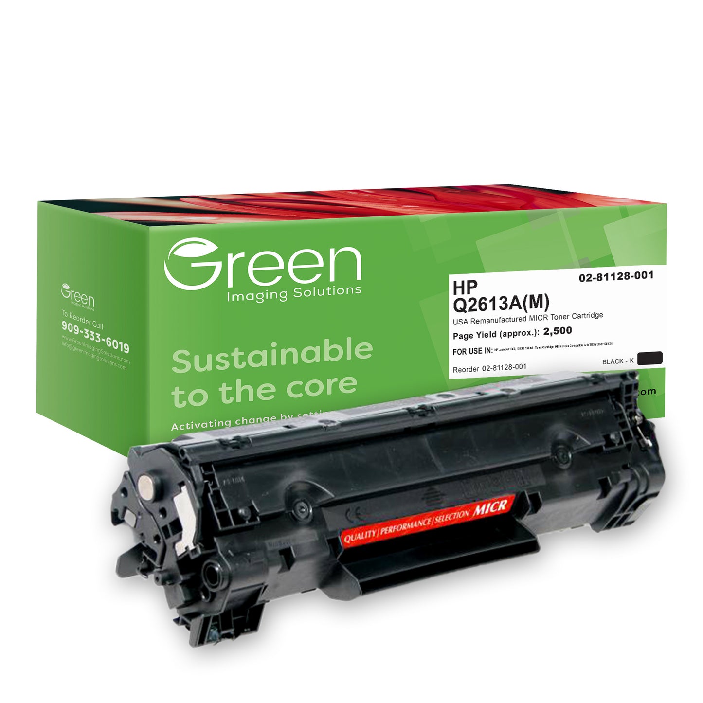 GIS USA Remanufactured MICR Toner Cartridge for HP Q2613A, TROY 02-81128-001