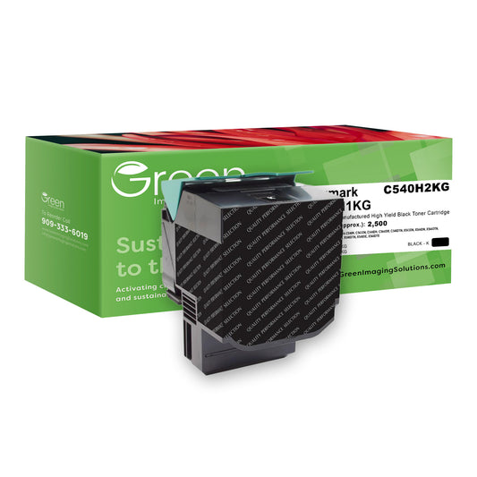 Green Imaging Solutions USA Remanufactured High Yield Black Toner Cartridge for Lexmark C540/C544/X543/X544