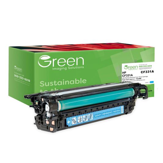 GIS USA Remanufactured Cyan Toner Cartridge for HP CF331A (HP 654A)