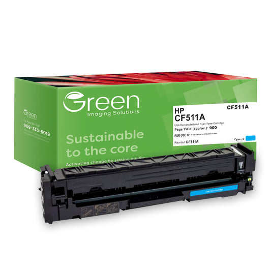 GIS USA Remanufactured Cyan Toner Cartridge for HP CF511A (HP 204A)