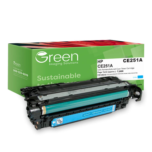 GIS USA Remanufactured Cyan Toner Cartridge for HP CE251A (HP 504A)