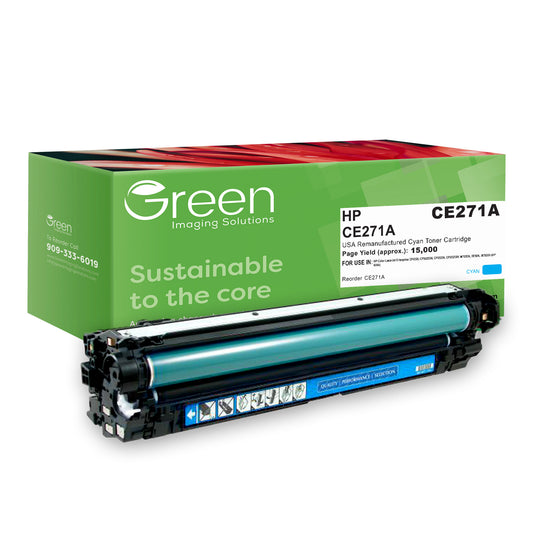 GIS USA Remanufactured Cyan Toner Cartridge for HP CE271A (HP 650A)