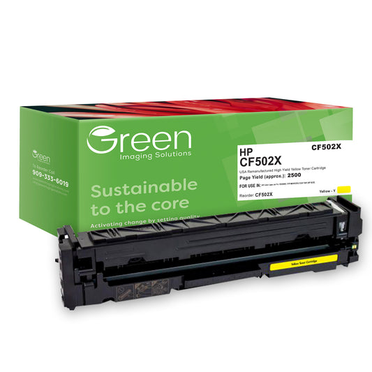 GIS USA Remanufactured High Yield Yellow Toner Cartridge for HP CF502X (HP 202X)