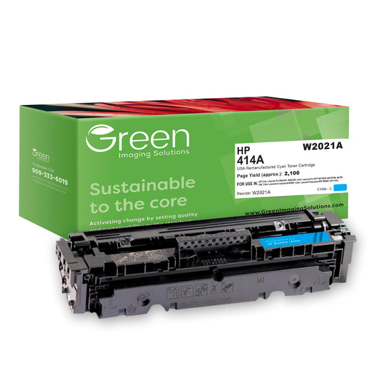 GIS USA Remanufactured Cyan Toner Cartridge for HP W2021A (HP 414A)