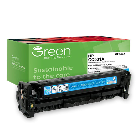 GIS USA Remanufactured Cyan Toner Cartridge for HP CC531A (HP 304A)