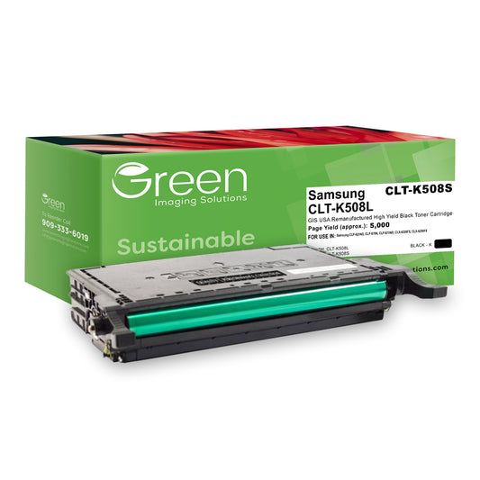 Green Imaging Solutions USA Remanufactured High Yield Black Toner Cartridge for Samsung CLT-K508L/CLT-K508S
