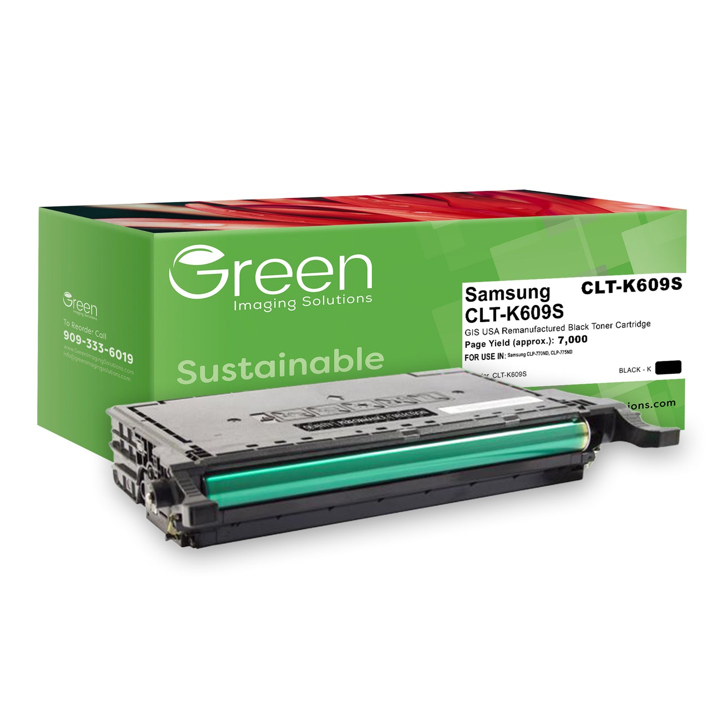 Green Imaging Solutions USA Remanufactured Black Toner Cartridge for Samsung CLT-K609S