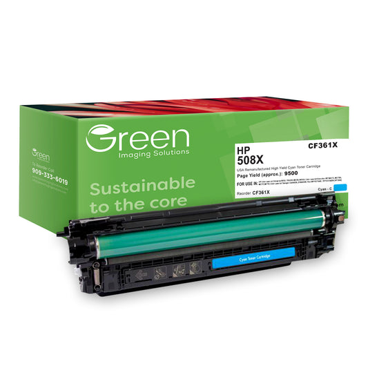 GIS USA Remanufactured High Yield Cyan Toner Cartridge for HP CF361X (HP 508X)