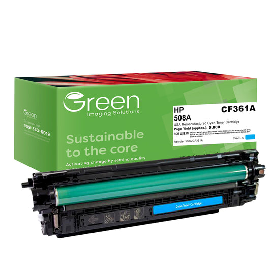GIS USA Remanufactured Cyan Toner Cartridge for HP CF361A (HP 508A)