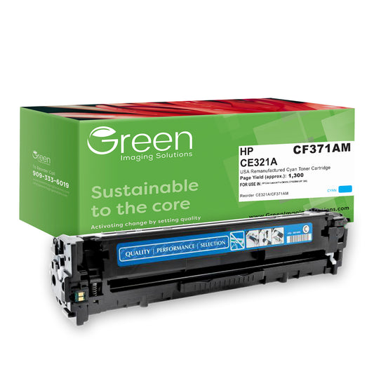 GIS USA Remanufactured Cyan Toner Cartridge for HP CE321A (HP 128A)