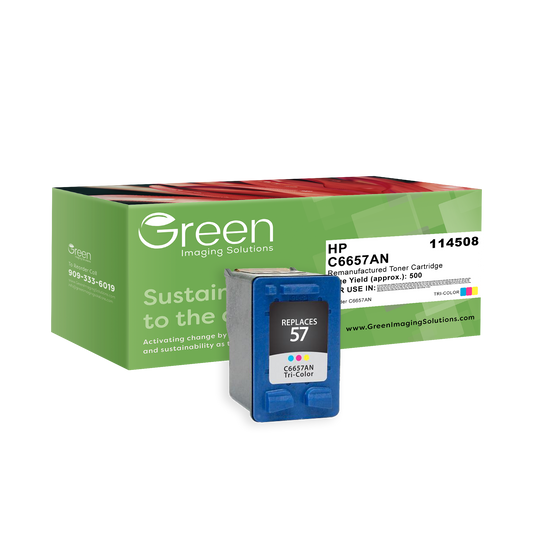 Green Imaging Solutions USA Remanufactured Tri-Color Ink Cartridge for HP 57 (C6657AN)