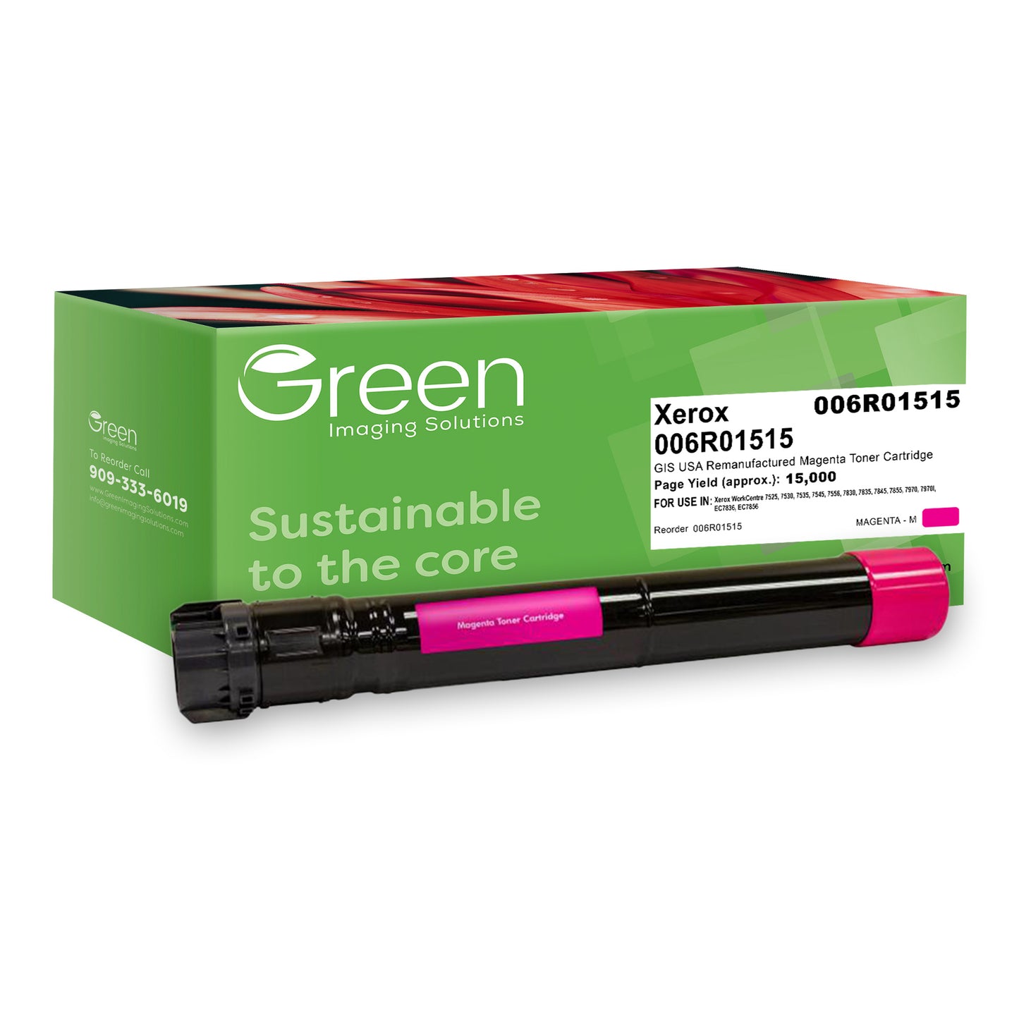 Green Imaging Solutions USA Remanufactured Magenta Toner Cartridge for Xerox 006R01515