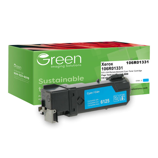 Green Imaging Solutions USA Remanufactured Non-OEM New Cyan Toner Cartridge for Xerox 106R01331