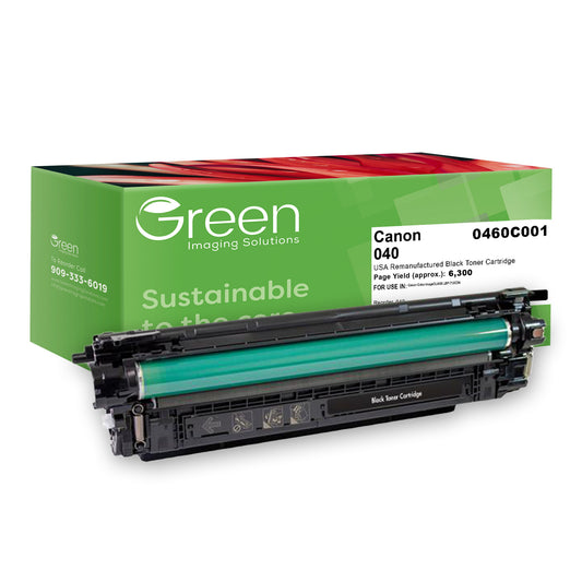 Green Imaging Solutions USA Remanufactured Black Toner Cartridge for Canon 0460C001 (040)