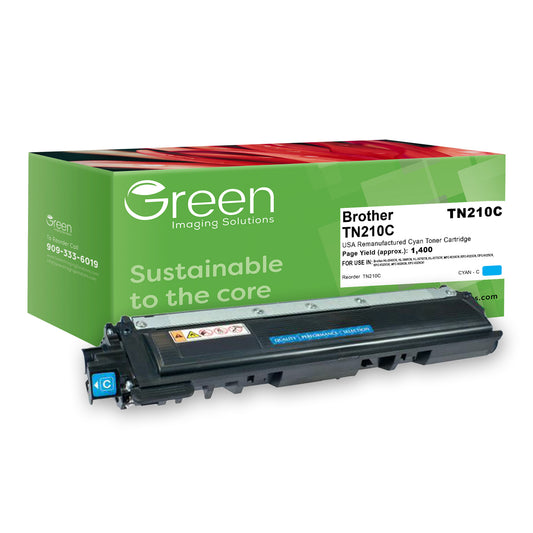 Green Imaging Solutions USA Remanufactured Cyan Toner Cartridge for Brother TN210
