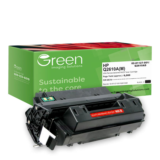 GIS USA Remanufactured MICR Toner Cartridge for HP Q2610A, TROY 02-81127-001