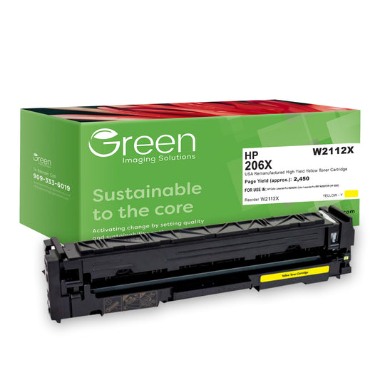 GIS USA Remanufactured High Yield Yellow Toner Cartridge for HP W2112X (HP 206X)