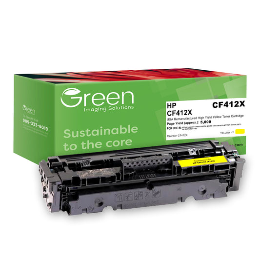 GIS USA Remanufactured High Yield Yellow Toner Cartridge for HP CF412X (HP 410X)