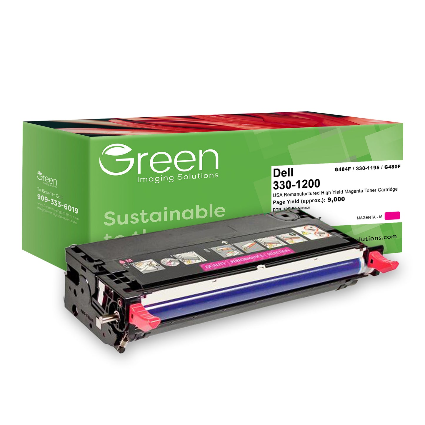 Green Imaging Solutions USA Remanufactured High Yield Magenta Toner Cartridge for Dell 3130