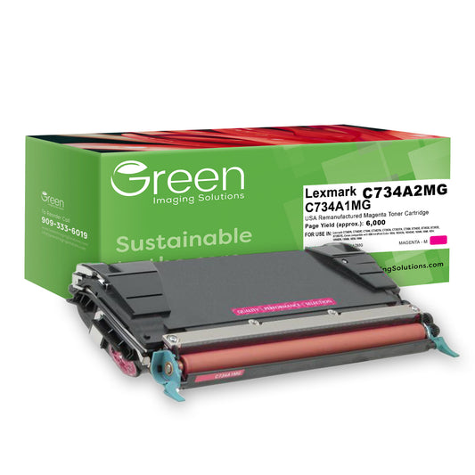 Green Imaging Solutions USA Remanufactured Magenta Toner Cartridge for Lexmark C734/C736/X734
