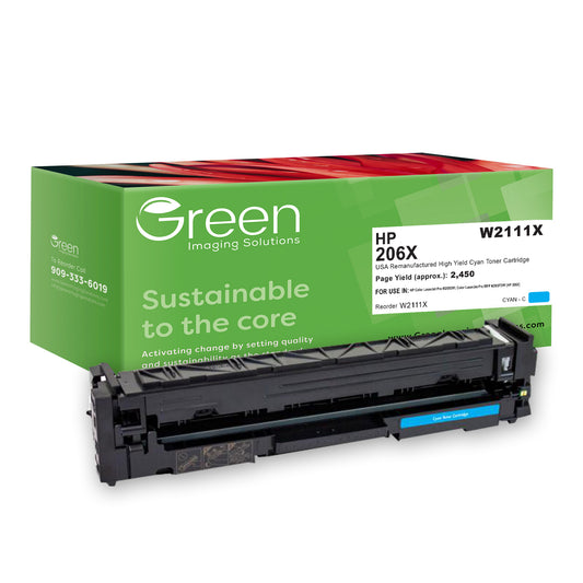 GIS USA Remanufactured High Yield Cyan Toner Cartridge for HP W2111X (HP 206X)