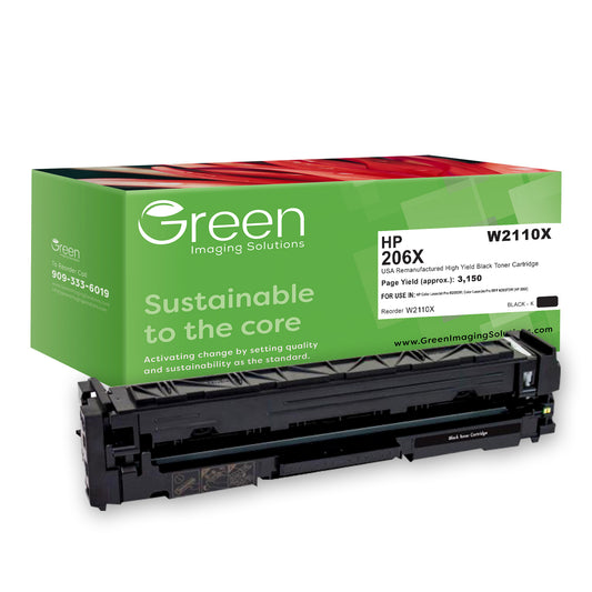 GIS USA Remanufactured High Yield Black Toner Cartridge for HP W2110X (HP 206X)