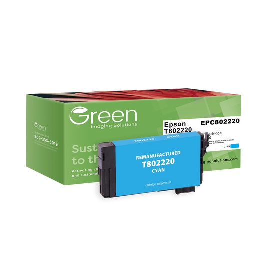 Green Imaging Solutions USA Remanufactured Cyan Ink Cartridge for Epson T802220