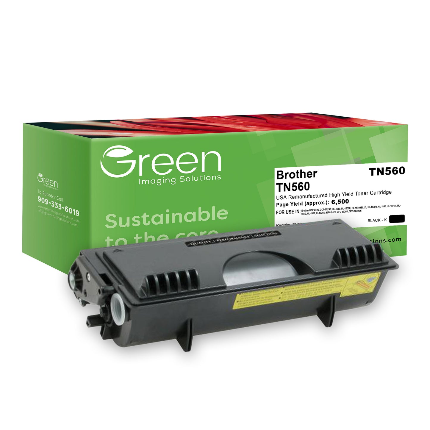 Green Imaging Solutions USA Remanufactured High Yield Toner Cartridge for Brother TN560