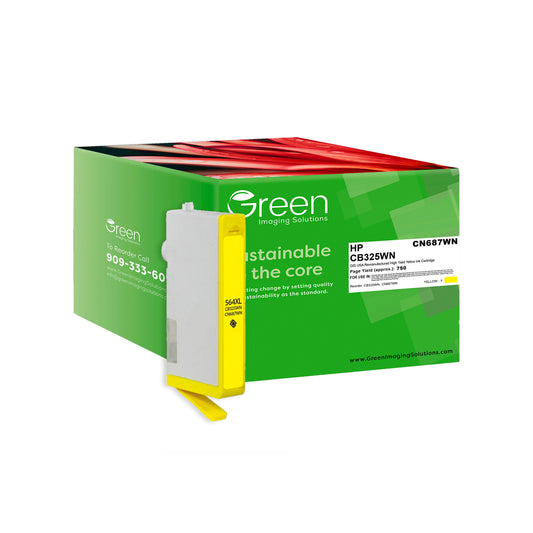 Green Imaging Solutions USA Remanufactured High Yield Yellow Ink Cartridge for HP 564XL (CB325WN/CN687WN)