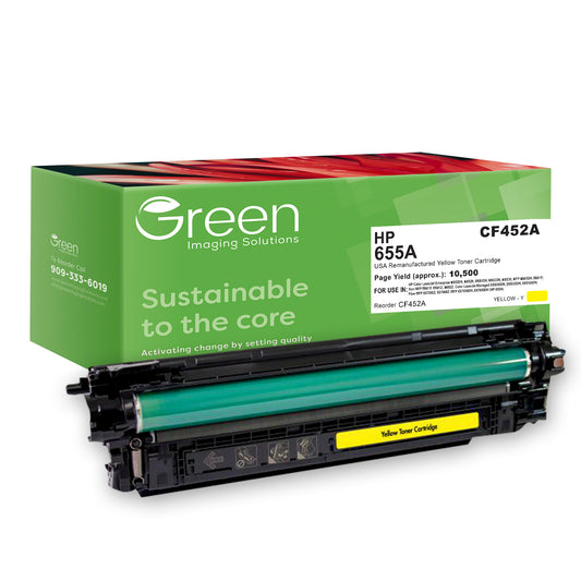 GIS USA Remanufactured Yellow Toner Cartridge for HP CF452A (HP 655A)