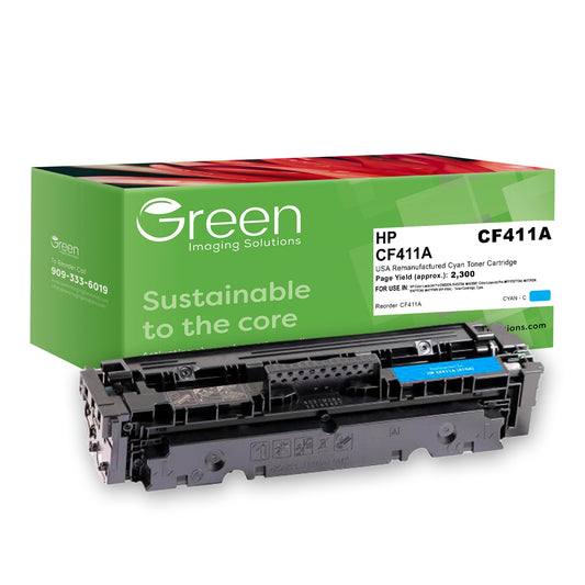 GIS USA Remanufactured Cyan Toner Cartridge for HP CF411A (HP 410A)