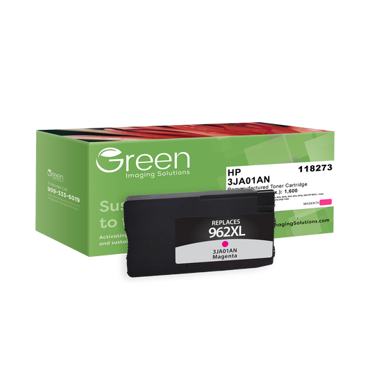 Green Imaging Solutions USA Remanufactured High Yield Magenta Ink Cartridge for HP 962XL (3JA01AN)