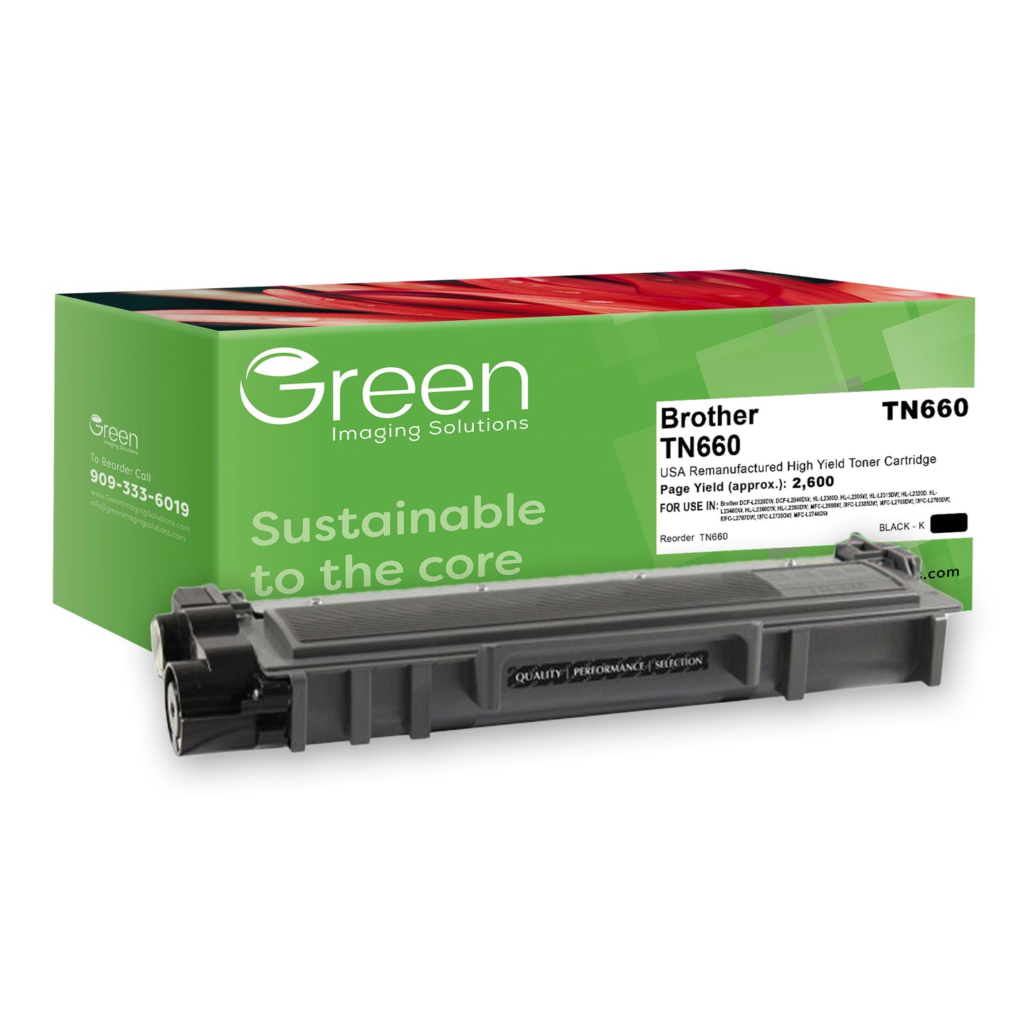 Green Imaging Solutions USA Remanufactured High Yield Toner Cartridge for Brother TN660