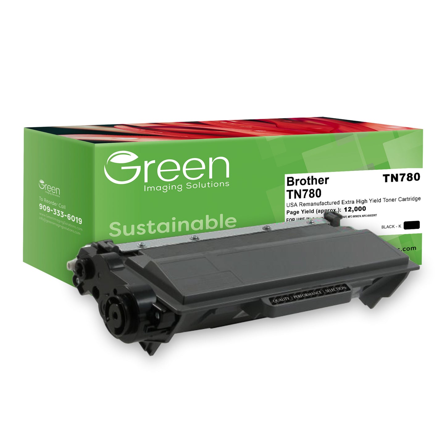 Green Imaging Solutions USA Remanufactured Extra High Yield Toner Cartridge for Brother TN780