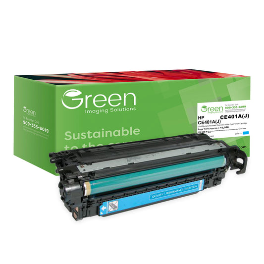 GIS USA Remanufactured Extended Yield Cyan Toner Cartridge for HP CE401A (HP 507A)