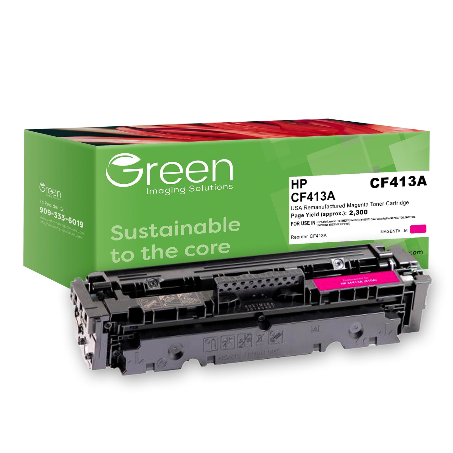 GIS USA Remanufactured Magenta Toner Cartridge for HP CF413A (HP 410A)