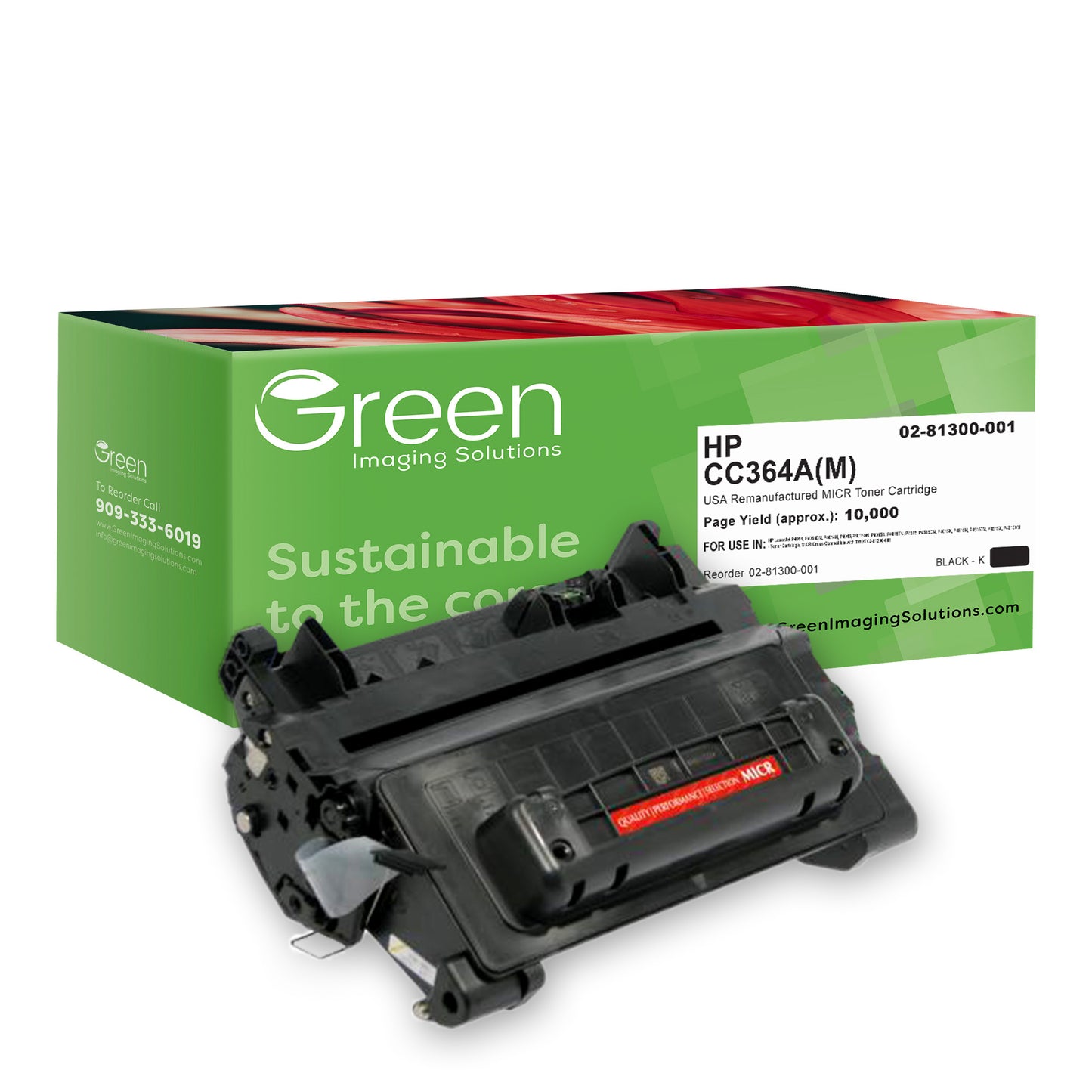 GIS USA Remanufactured MICR Toner Cartridge for HP CC364A, TROY 02-81300-001
