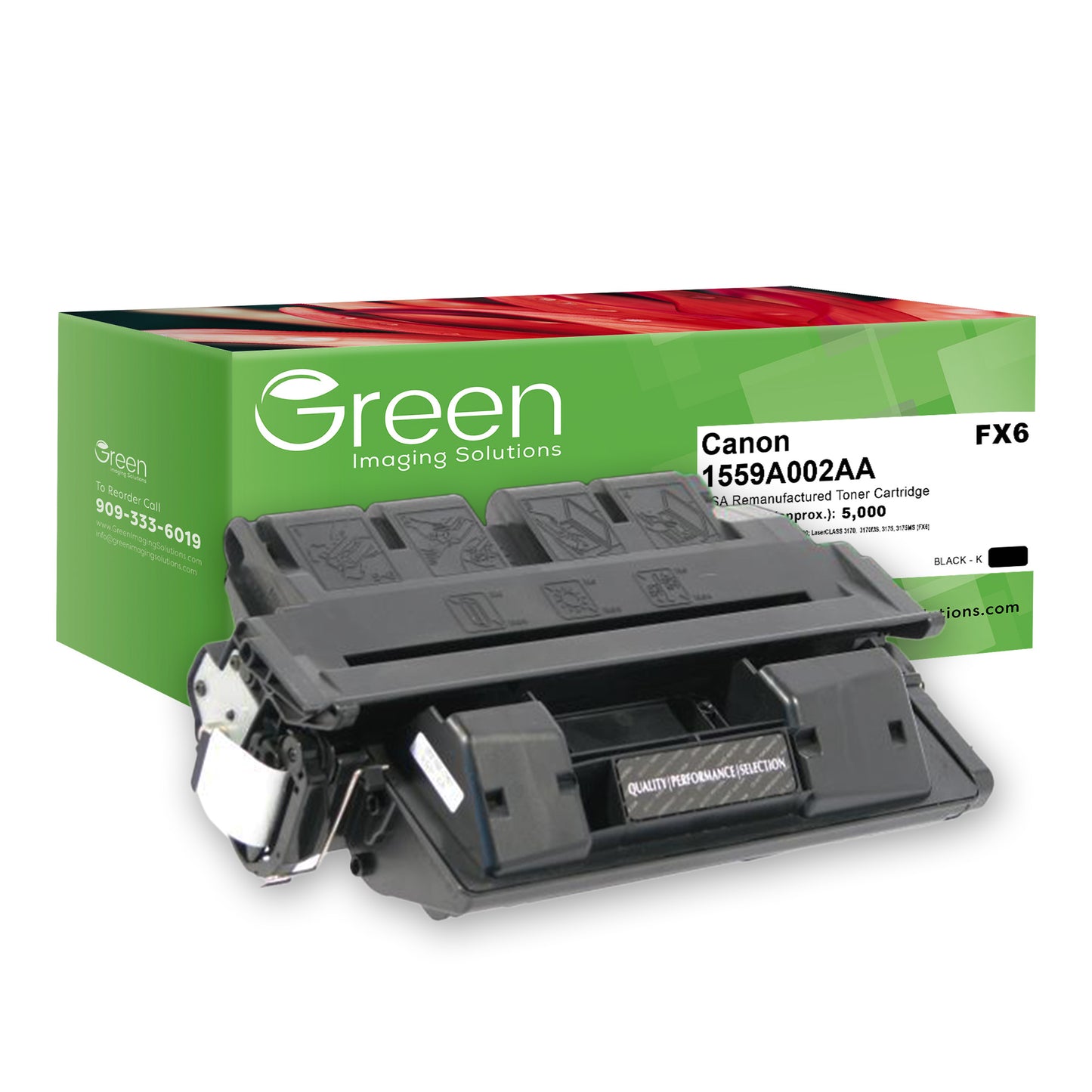 Green Imaging Solutions USA Remanufactured Toner Cartridge for Canon 1559A002AA (FX6)