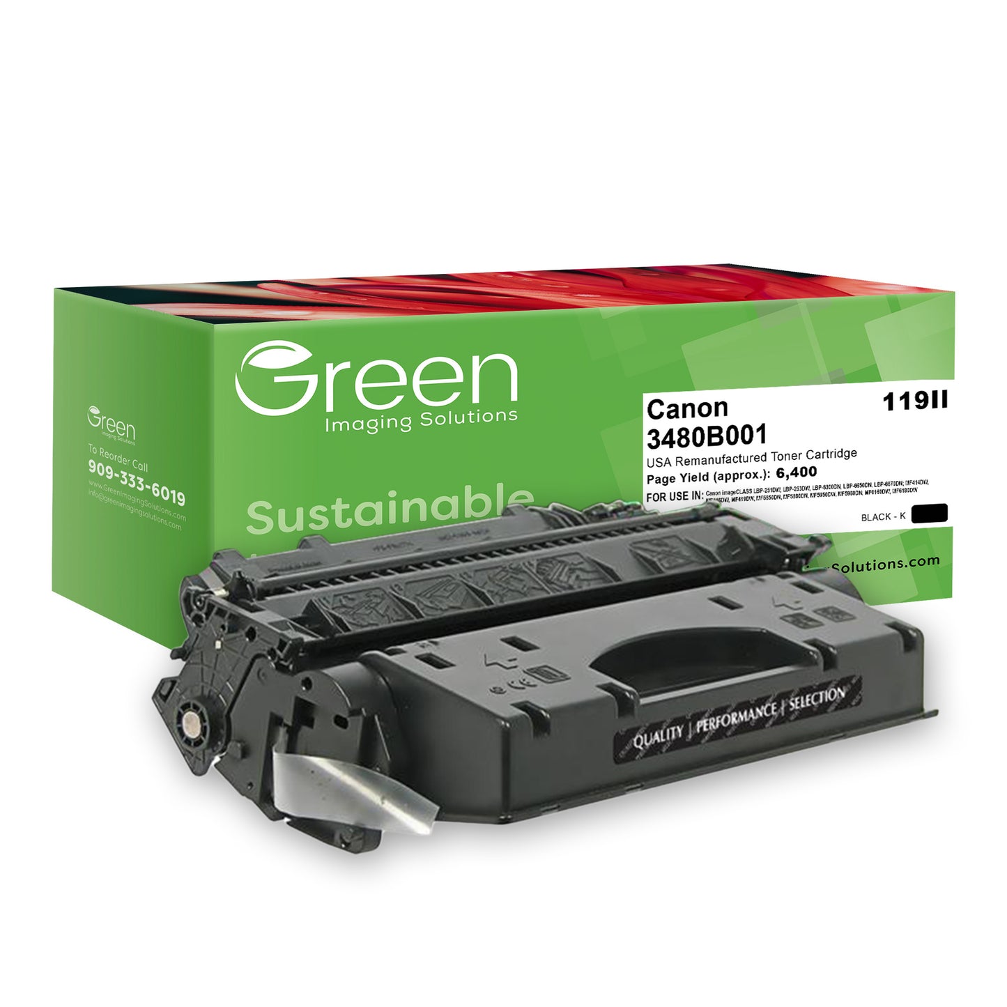 Green Imaging Solutions USA Remanufactured Toner Cartridge for Canon 3480B001 (119II)