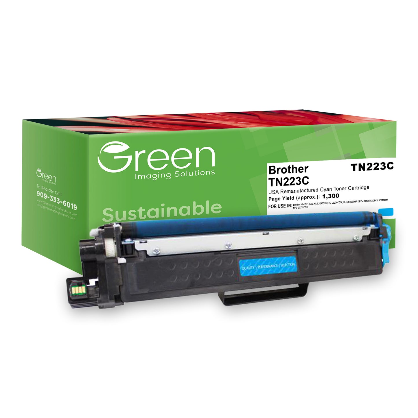 Green Imaging Solutions USA Remanufactured Cyan Toner Cartridge for Brother TN223