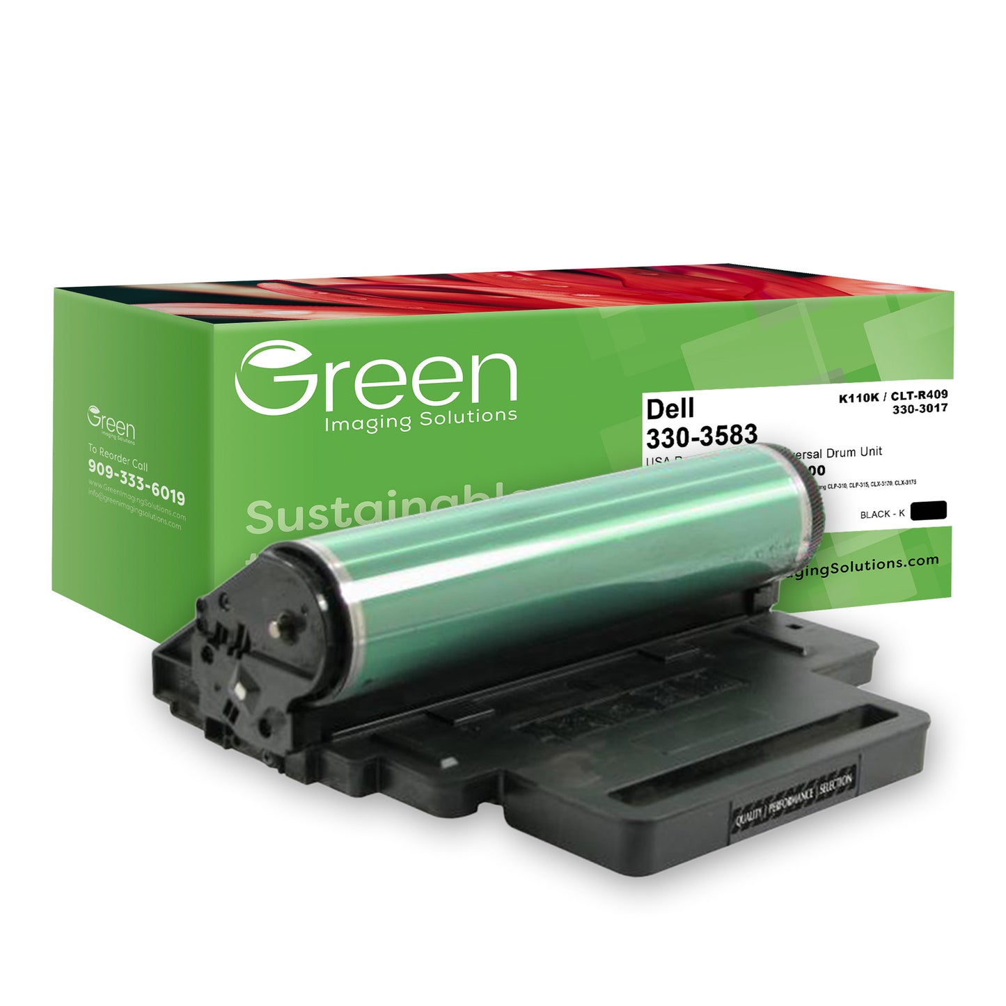 Green Imaging Solutions USA Remanufactured Universal Drum Unit for Dell 1230, Samsung CLP-315