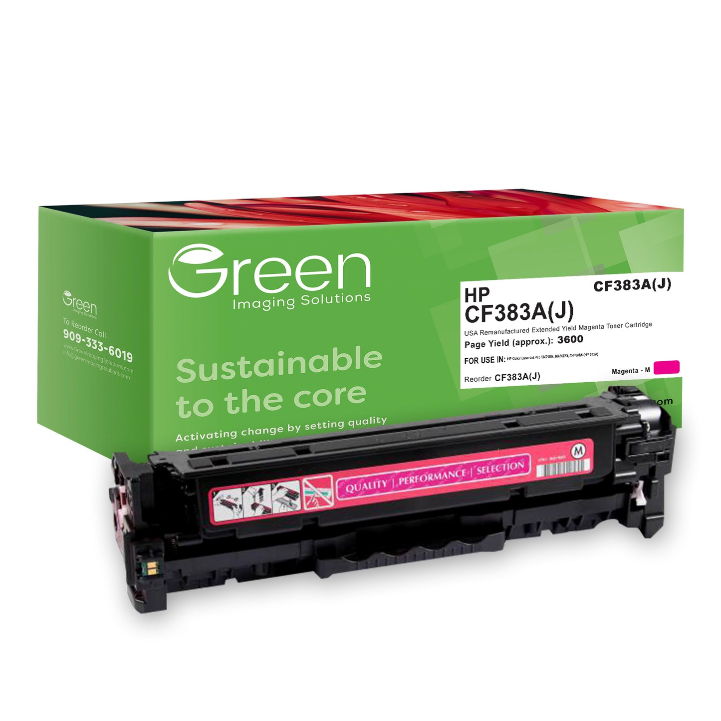 GIS USA Remanufactured Extended Yield Magenta Toner Cartridge for HP CF383A (HP 312A)