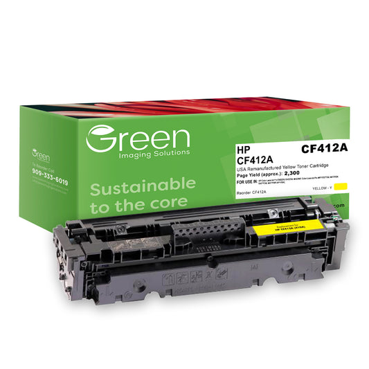 GIS USA Remanufactured Yellow Toner Cartridge for HP CF412A (HP 410A)