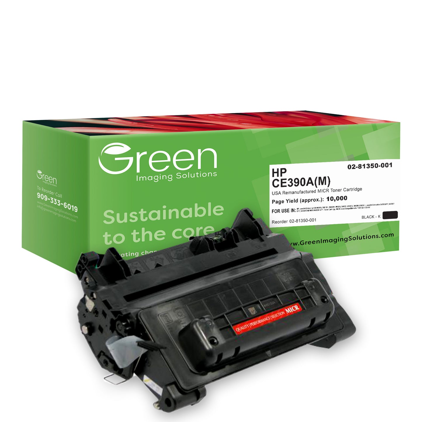 GIS USA Remanufactured MICR Toner Cartridge for HP CE390A, TROY 02-81350-001