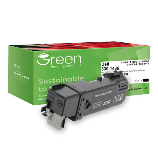 Green Imaging Solutions USA Remanufactured High Yield Black Toner Cartridge for Dell 2130/2135